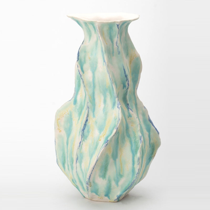 Artova - 14.5 inch (37cm) Hand-Painted Sculptural Wabi Sabi Vase Color 3