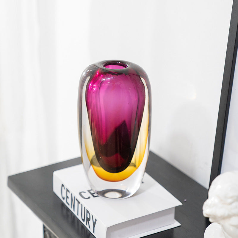 Elysia - 10.2 inch (26cm) Medium Sized Modern Luxury Gradient Art Glass Vase Corner View